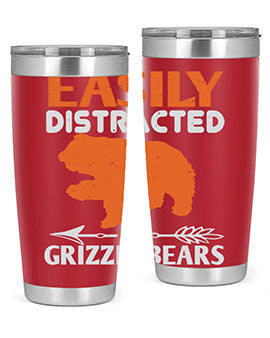 easily distracted by grizzly bears 10#- Bears- Tumbler