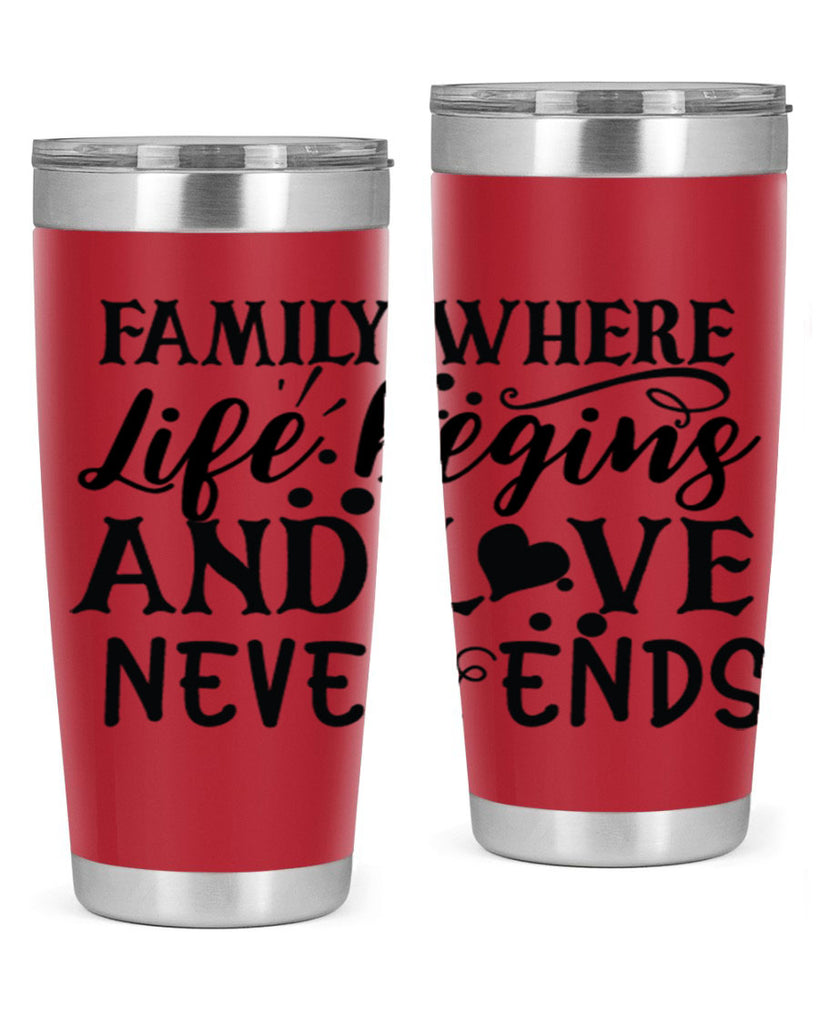 family where life begins and love never ends 33#- family- Tumbler