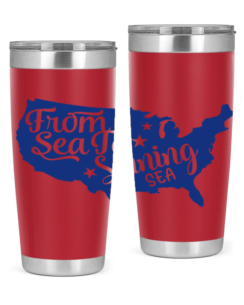 from sea to shining sea Style 52#- Fourt Of July- Tumbler