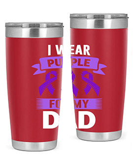 i wear purple for dad 169#- alzheimers- Tumbler