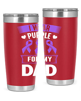 i wear purple for dad 170#- alzheimers- Tumbler