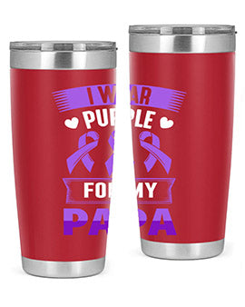 i wear purple for papa 174#- alzheimers- Tumbler