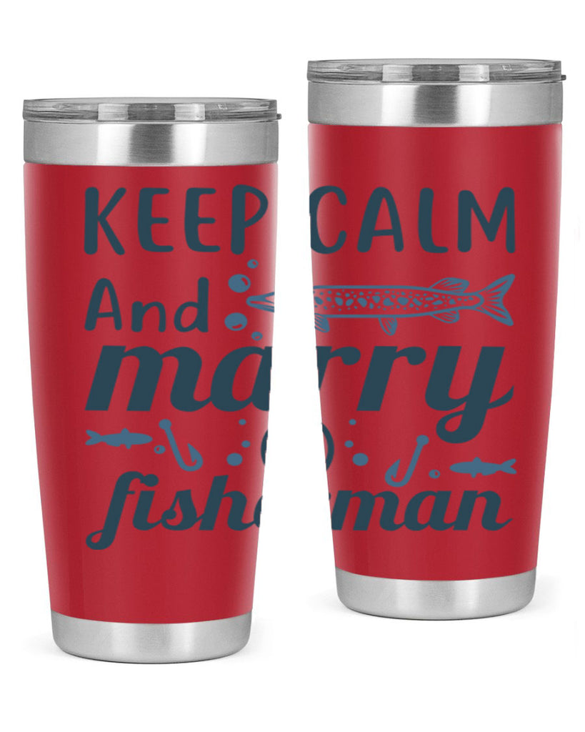 keep calm and merry 66#- fishing- Tumbler