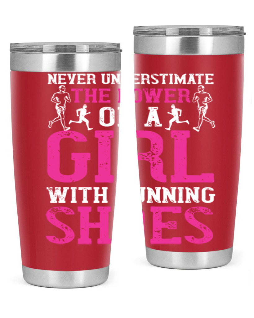 never understimate the power of a girl with running shoes 29#- running- Tumbler