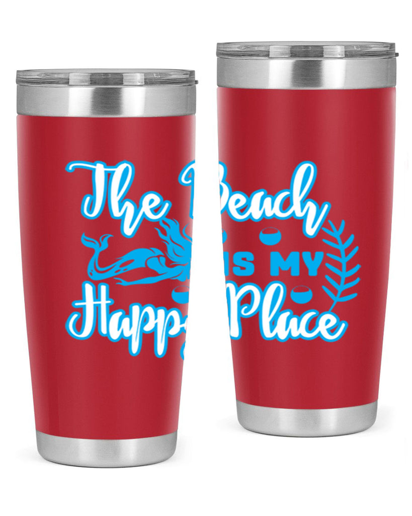 the beach is my happy place 627#- mermaid- Tumbler