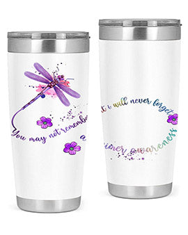 Alzheimer Awareness Dragonfly Remember 1#- alzheimers- Tumbler