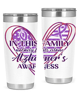 AlzheimerS Awareness American Flag 11#- alzheimers- Tumbler