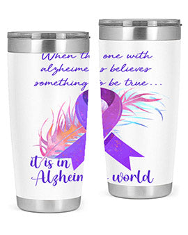 AlzheimerS Awareness Purple Ribbon 17#- alzheimers- Tumbler