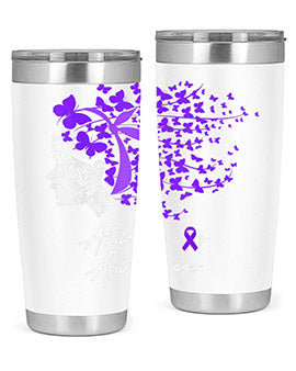 Alzheimers Awareness Shirt Alzheimers Purple Butterflies 23#- alzheimers- Tumbler