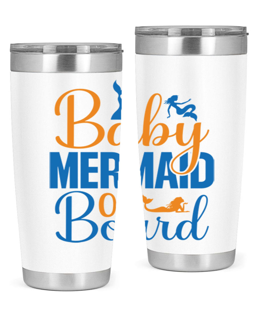 Baby Mermaid on Board 28#- mermaid- Tumbler