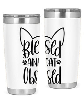 Blessed And Cat Obsessed Style 79#- cat- Tumbler