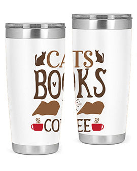 Cats Books Coffee Style 9#- cat- Tumbler