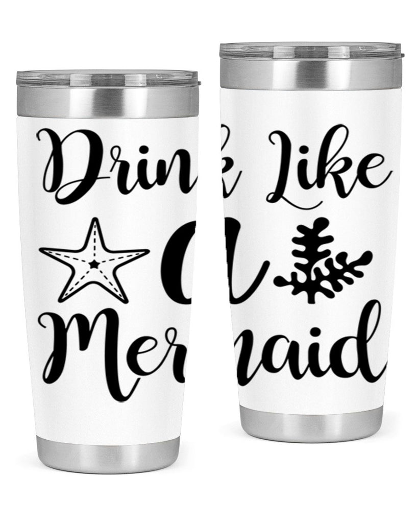 Drink like a mermaid 149#- mermaid- Tumbler