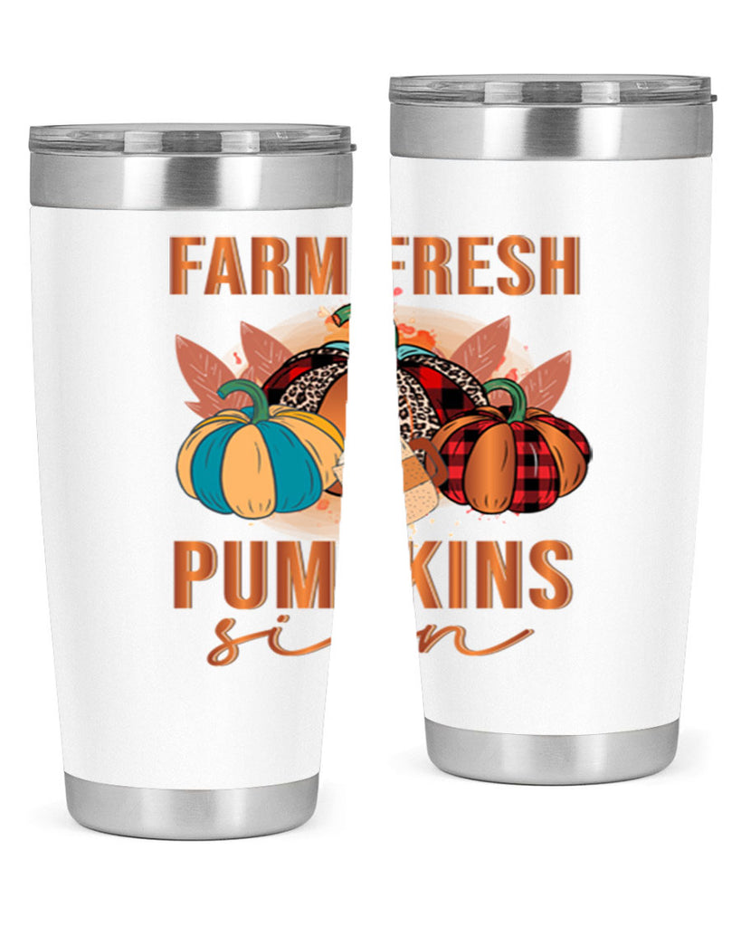 Farm Fresh Pumpkins Sign 175#- fall- Tumbler
