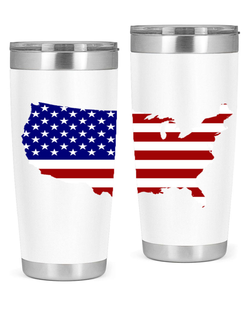 Flag With Map Style 50#- Fourt Of July- Tumbler