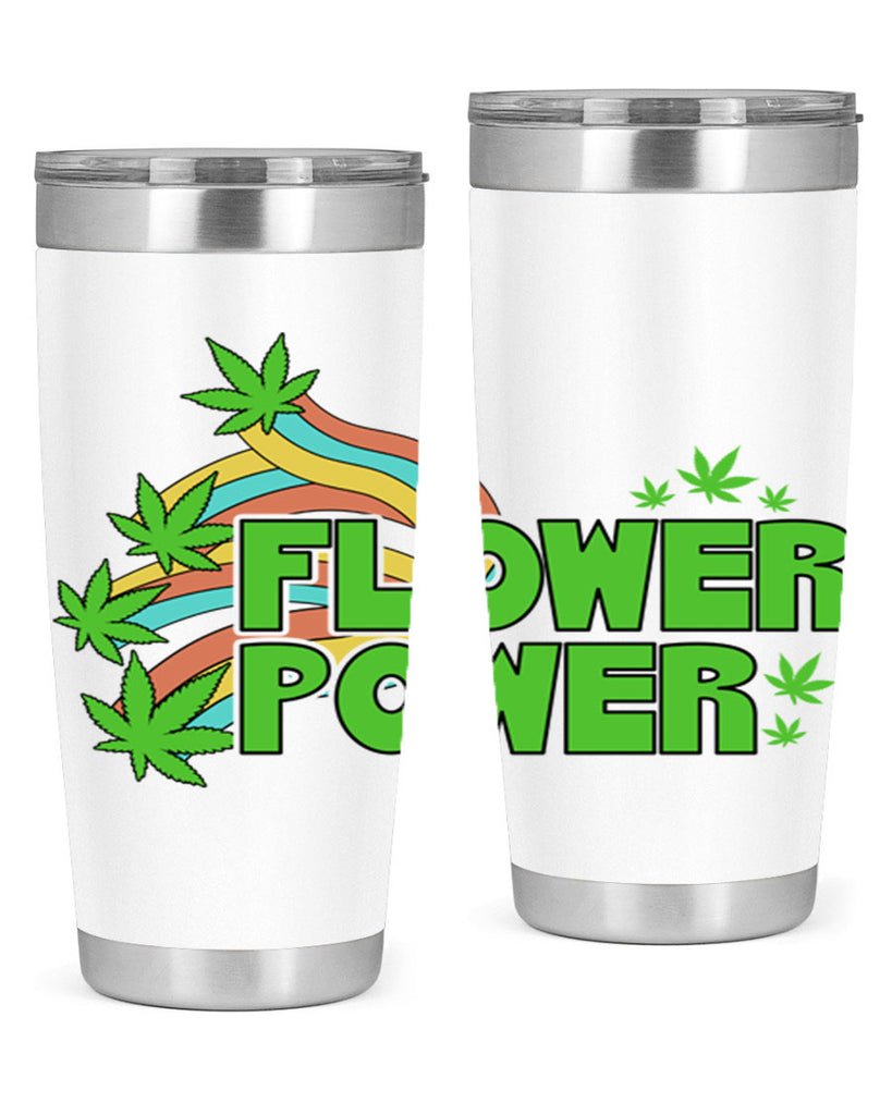 Flower Power Cannabis leaf 86#- marijuana- Tumbler