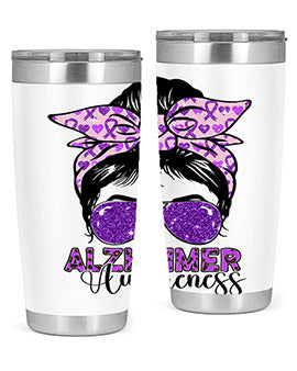 Girl Warrior Alzheimer Awareness 153#- alzheimers- Tumbler