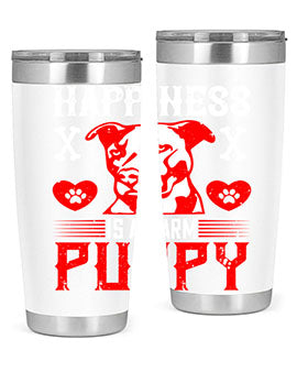 Happiness is a warm puppy Style 201#- dog- Tumbler