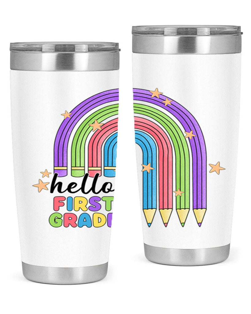 Hello 1st Grade Pencil Rainbow 14#- 1st grade- Tumbler