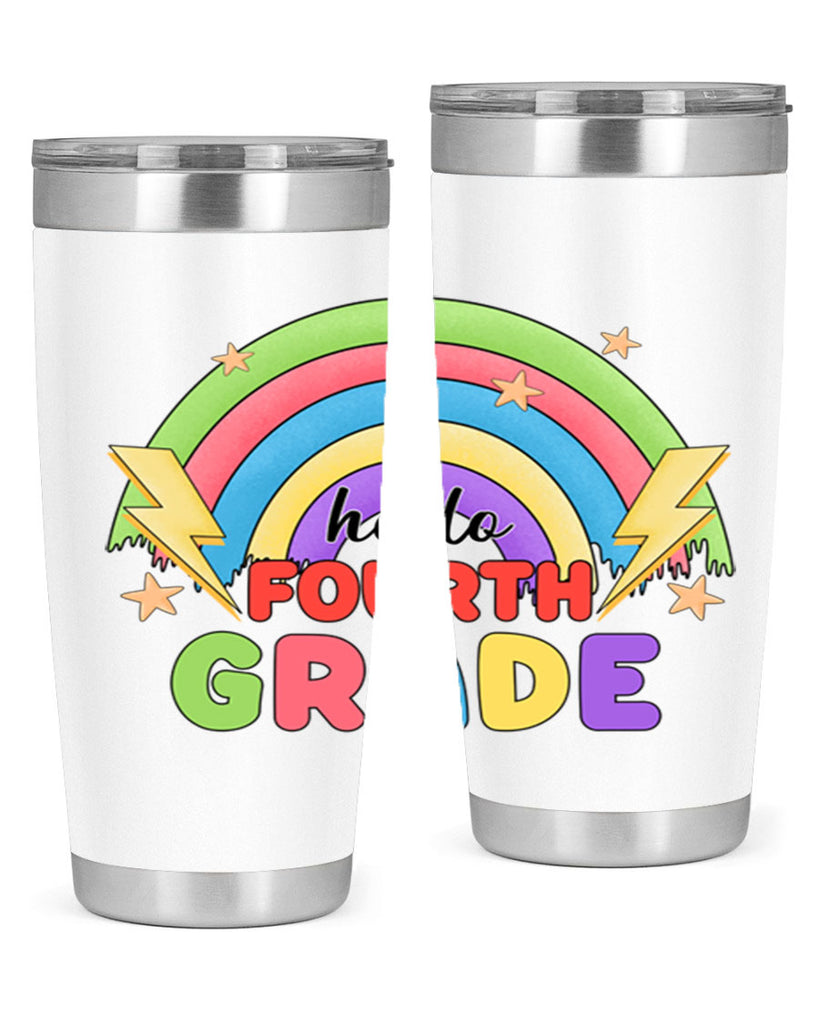 Hello 4th Grade Rainbow 13#- 4th  grade- Tumbler