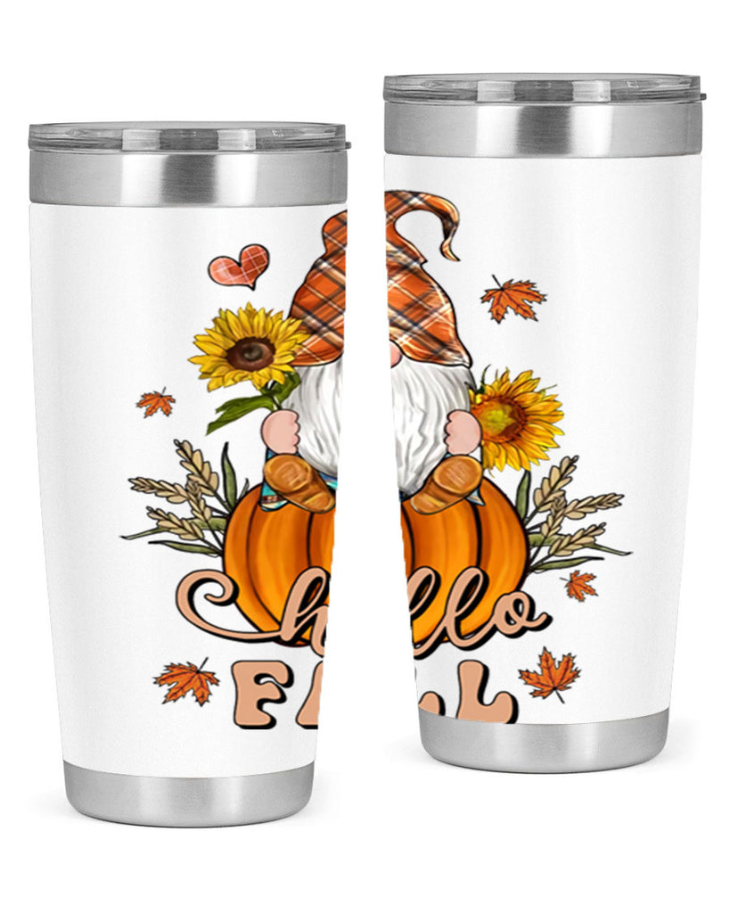 HelloFallAutumnGnome 298#- fall- Tumbler