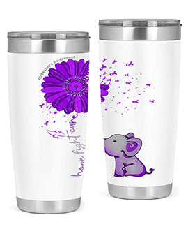 Hope Fight Cure Elephant Alzheimers Purple Ribbon 161#- alzheimers- Tumbler