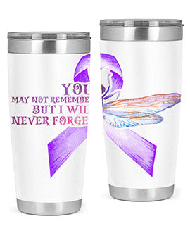 I Will Never Forge Alzheimer Awareness 179#- alzheimers- Tumbler