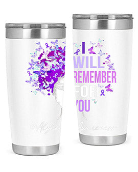 I Will Remember For You Alzheimer Awareness Womens Butterfly 180#- alzheimers- Tumbler