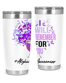 I Will Remember For You Alzheimer Awareness Womens Butterfly 181#- alzheimers- Tumbler