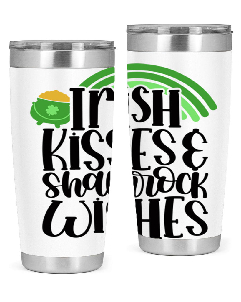 Irish Kisses Shamrock Wishes Style 80#- St Patricks Day- Tumbler