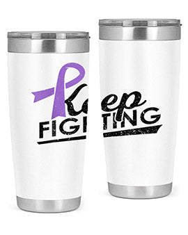 Keep Fighting Alzheimers Epilepsy Warrior Awareness Ribbon 190#- alzheimers- Tumbler