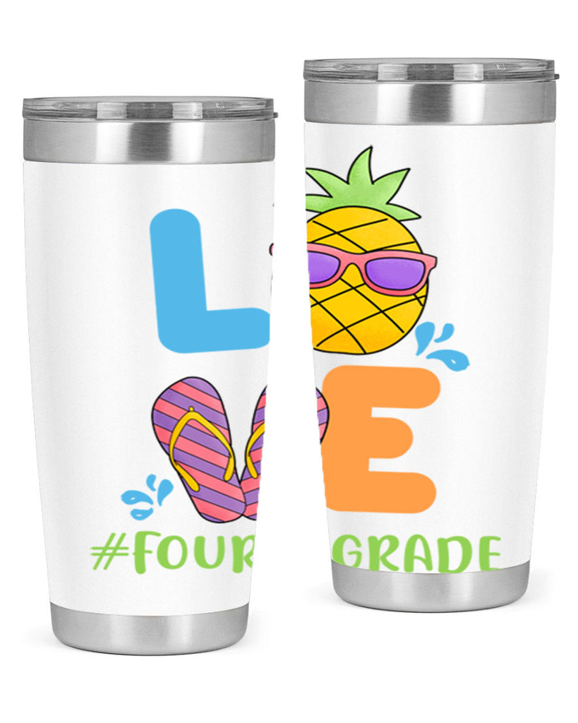 LOVE 4th Grade Summer Pineapple 18#- 4th  grade- Tumbler