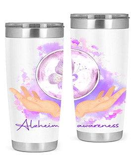 Love Purple Ribbon AlzheimerS Awareness 193#- alzheimers- Tumbler