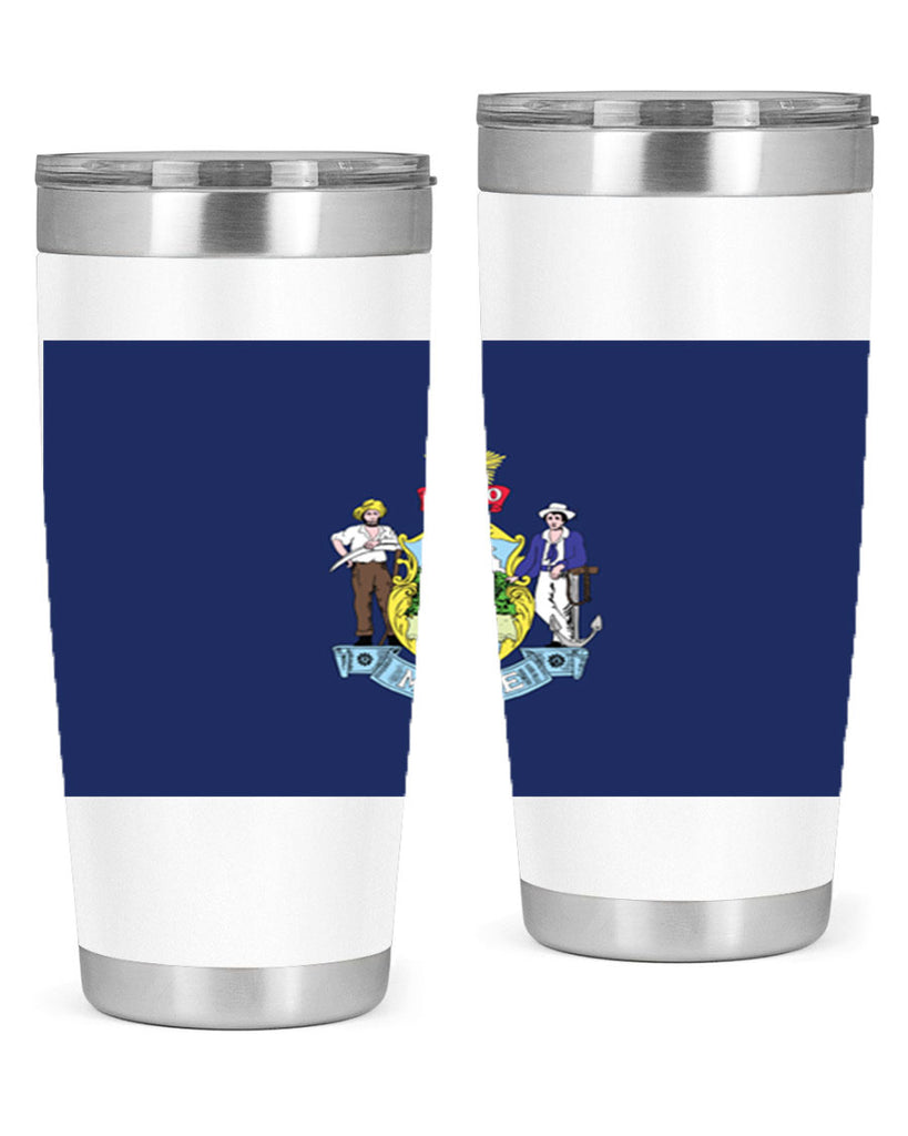 Maine 33#- Us Flags- Tumbler