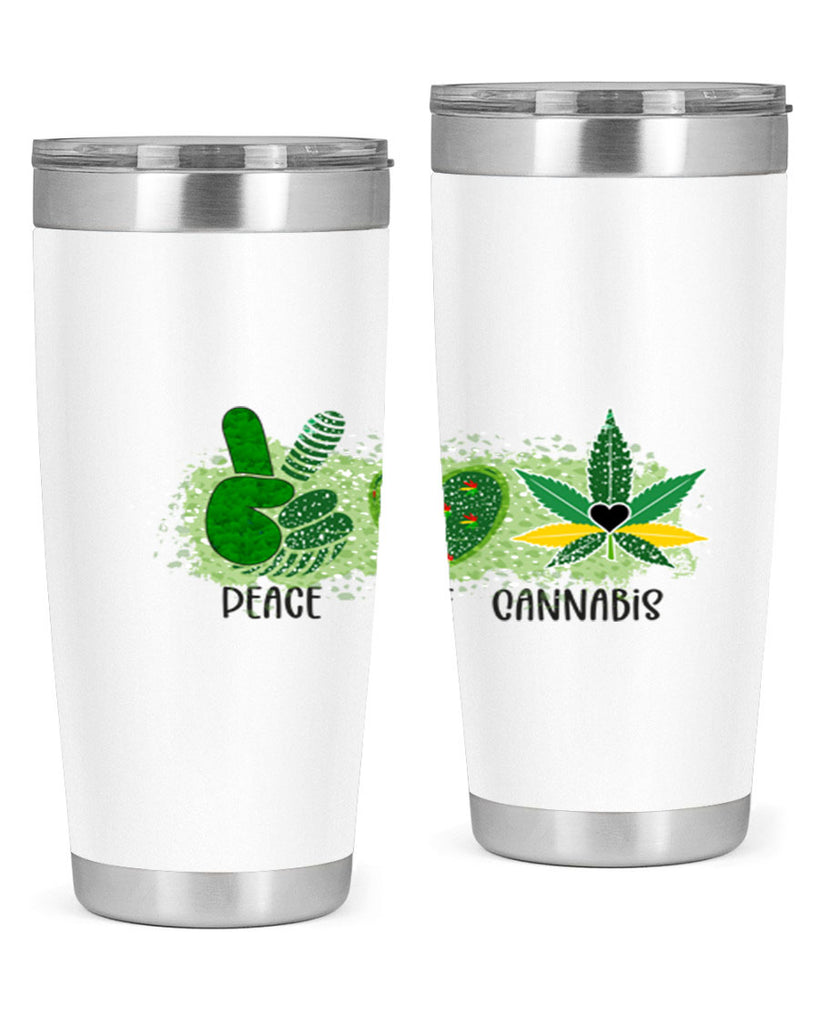 Peace Love Cannabis 215#- marijuana- Tumbler