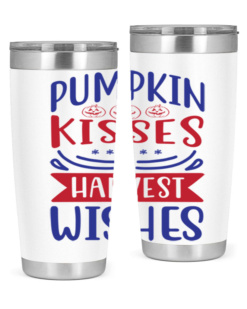 Pumpkin Kisses Harvest Wishes 522#- fall- Tumbler