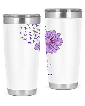 Purple Daisy Faith AlzheimerS Awareness 209#- alzheimers- Tumbler