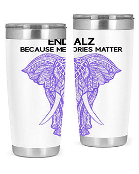 Purple Elephant Alzheimer Awareness 212#- alzheimers- Tumbler