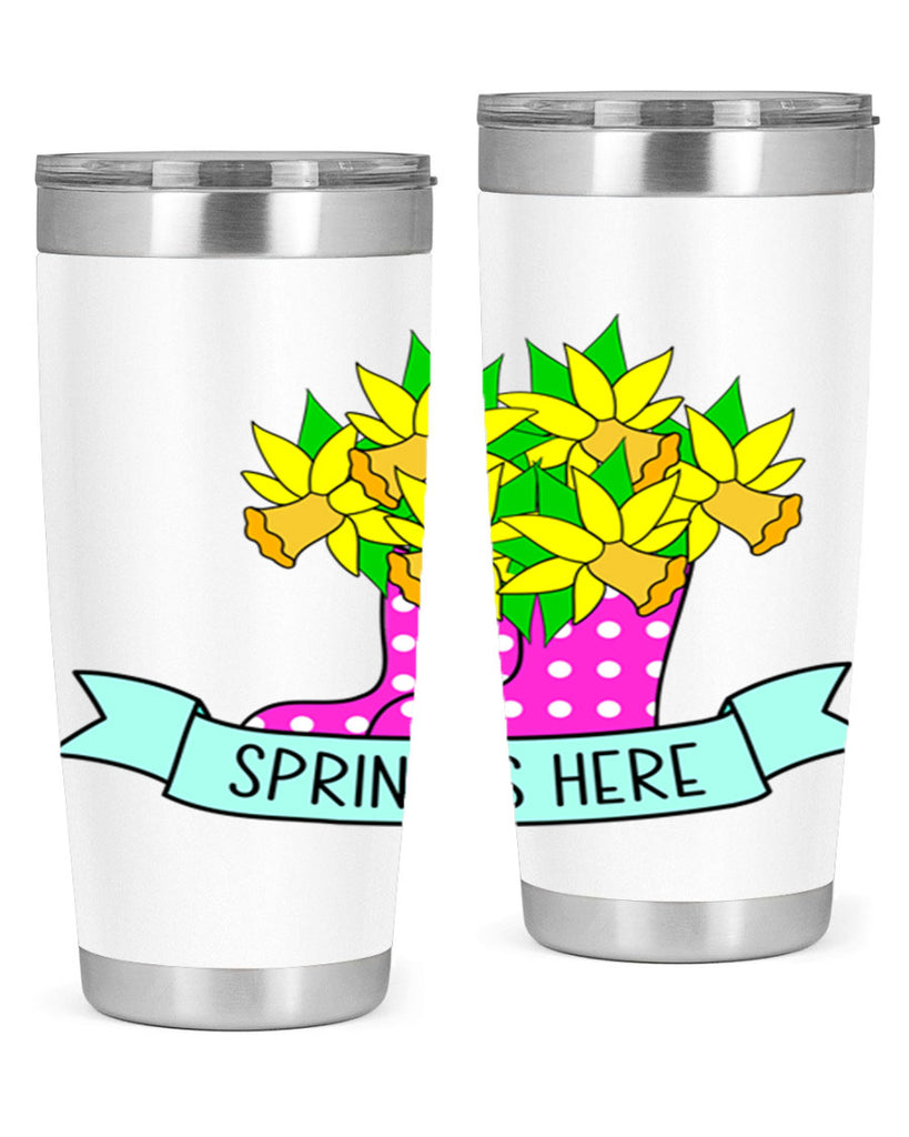 Spring is here daffodil rainboots442#- spring- Tumbler