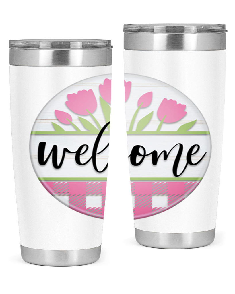 Welcome pink plaid Mockup574#- spring- Tumbler