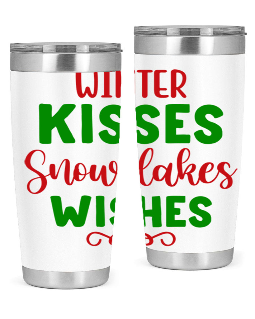 Winter Kisses Snowflakes Wishes 523#- winter- Tumbler