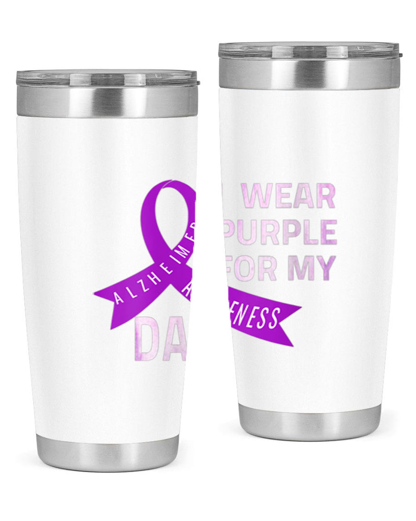 Womens I Wear Purple for My Dad Alzheimers Disease Awareness VNeck 221#- alzheimers- Cotton Tank