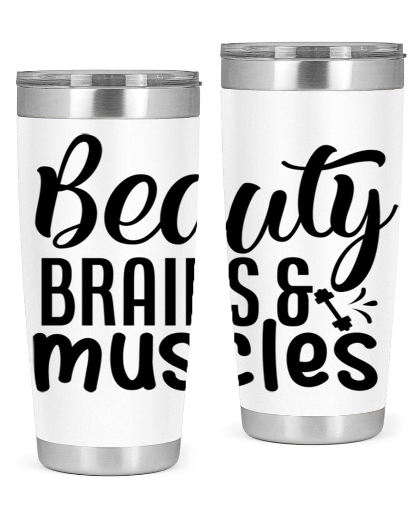 beauty brains muscles 51#- gym- Tumbler