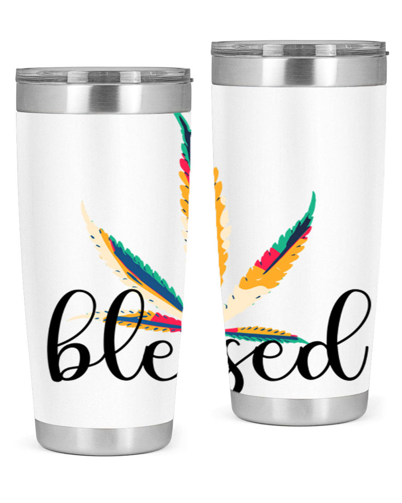 blessed colorful 19#- marijuana- Tumbler