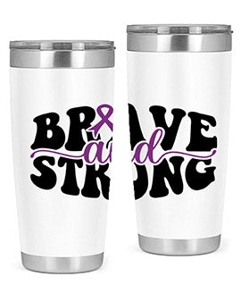 brave and strong 129#- alzheimers- Tumbler