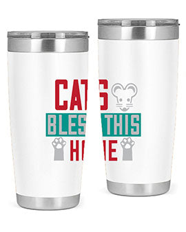 cats bless this home Style 36#- cat- Tumbler