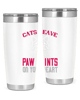 cats leave paw prints on your heart Style 39#- cat- Tumbler