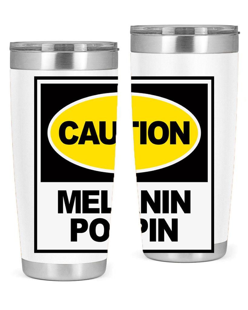 caution melanin poppin 188#- black words phrases- Cotton Tank