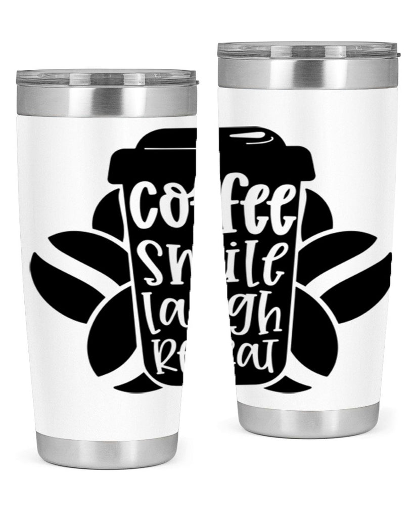 coffee smile laugh repeat 140#- coffee- Tumbler