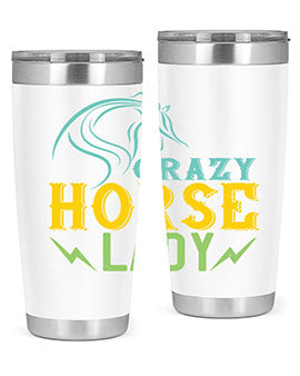 crazy horse lady Style 10#- horse- Tumbler